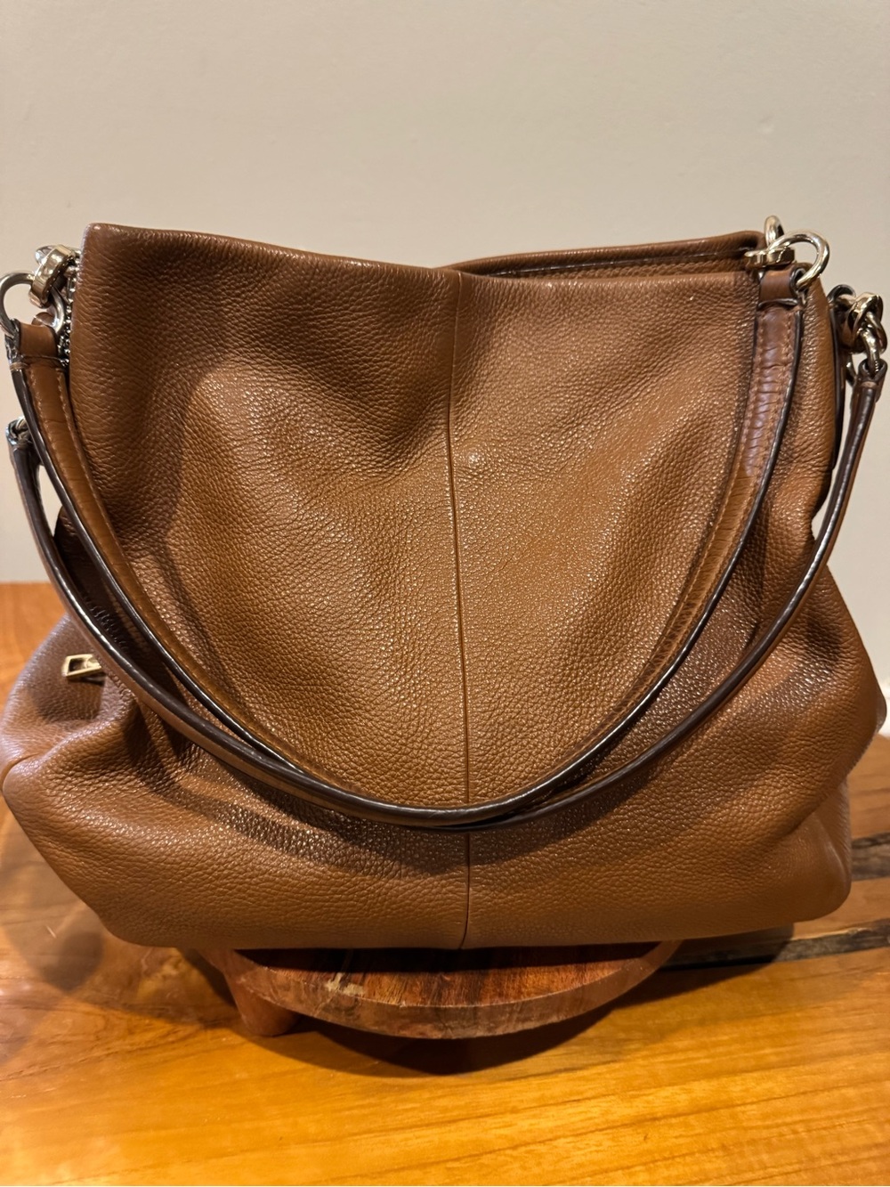 Coach Pebbled Leather Hobo Bag in Brown